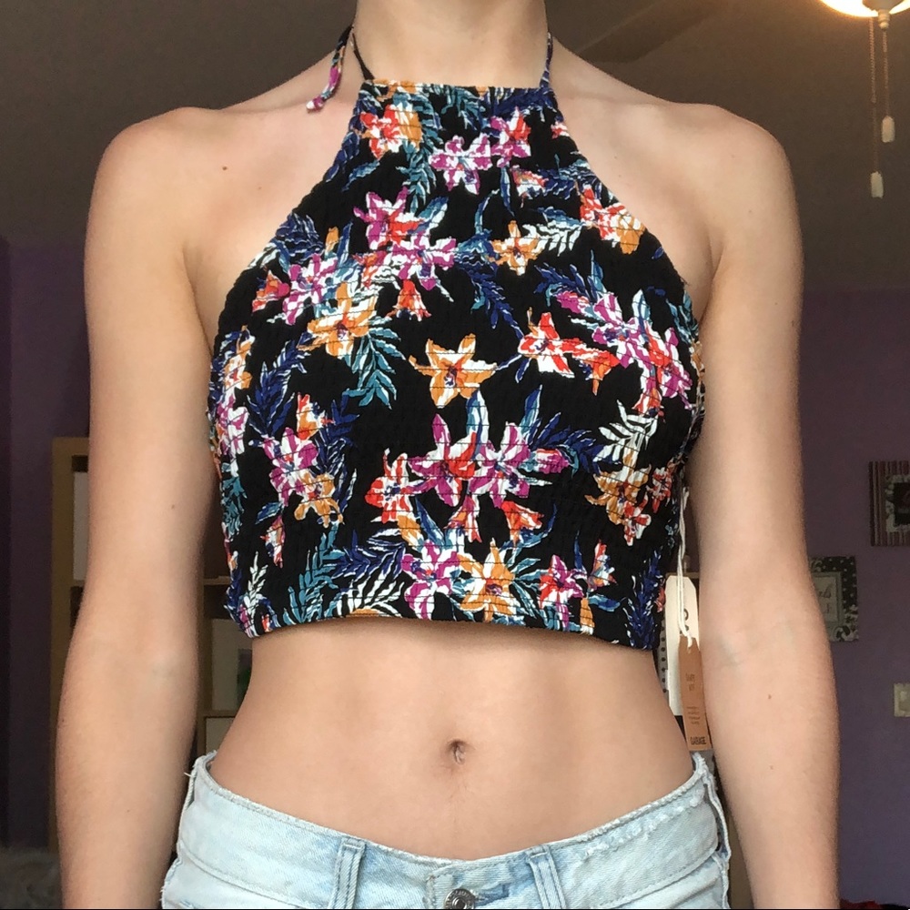 GARAGE halter tied top